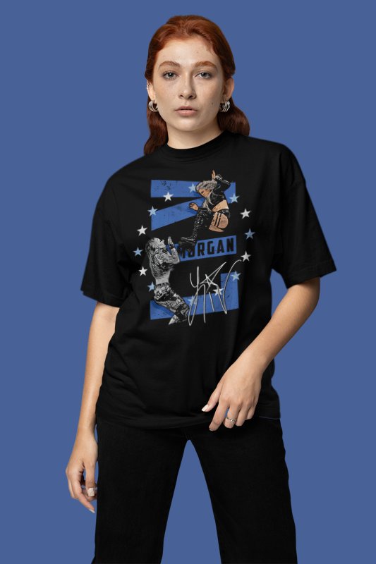 Load image into Gallery viewer, Liv Morgan Stars Stomp Black T-shirt by EWS | Extreme Wrestling Shirts