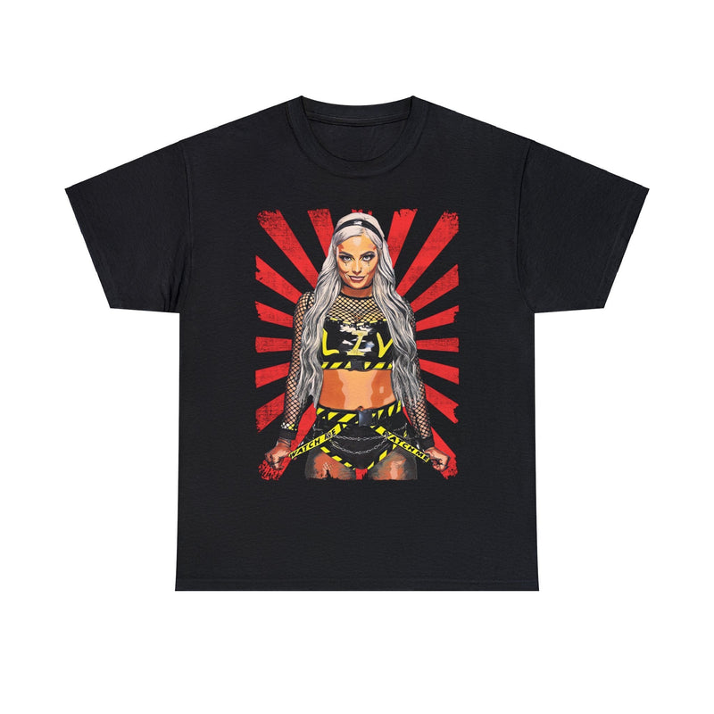 Load image into Gallery viewer, Liv Morgan Watch Me Starburst Black T-shirt by EWS | Extreme Wrestling Shirts