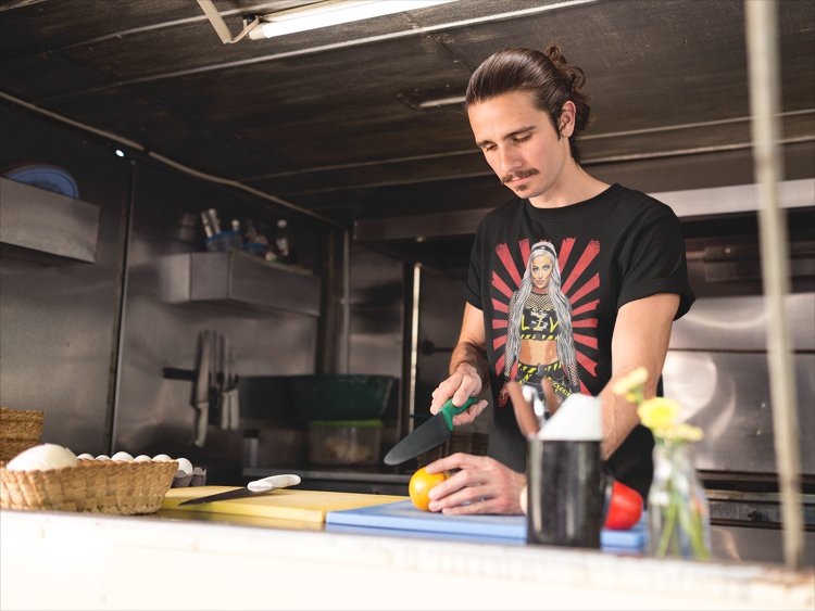 Load image into Gallery viewer, Liv Morgan Watch Me Starburst Black T-shirt by EWS | Extreme Wrestling Shirts