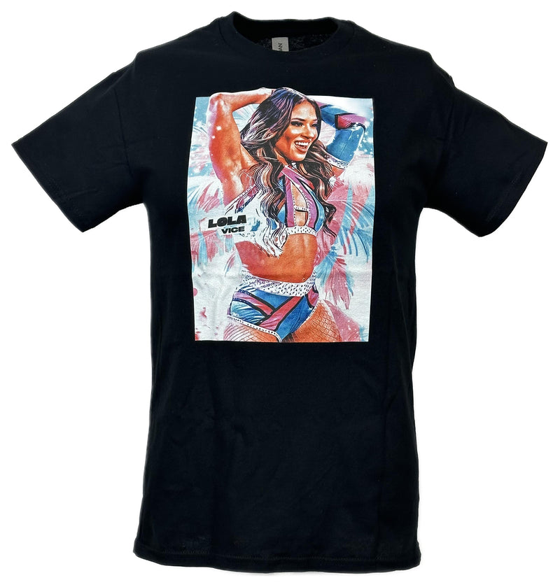 Load image into Gallery viewer, Lola Vice Poster Print Black T-shirt by EWS | Extreme Wrestling Shirts