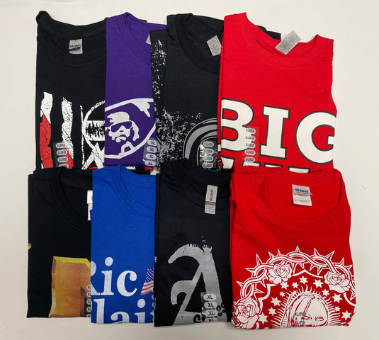 Lot of 8 Men Size XL WWE Authentic T-shirts | Cena Orton Undertaker The Rock NEW (XL) by EWS | Extreme Wrestling Shirts