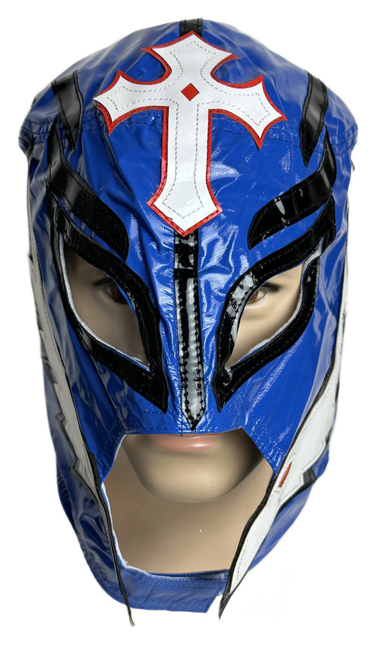 Lucha Libre Adult Size Pro Wrestling Mask Blue-Black by EWS | Extreme Wrestling Shirts