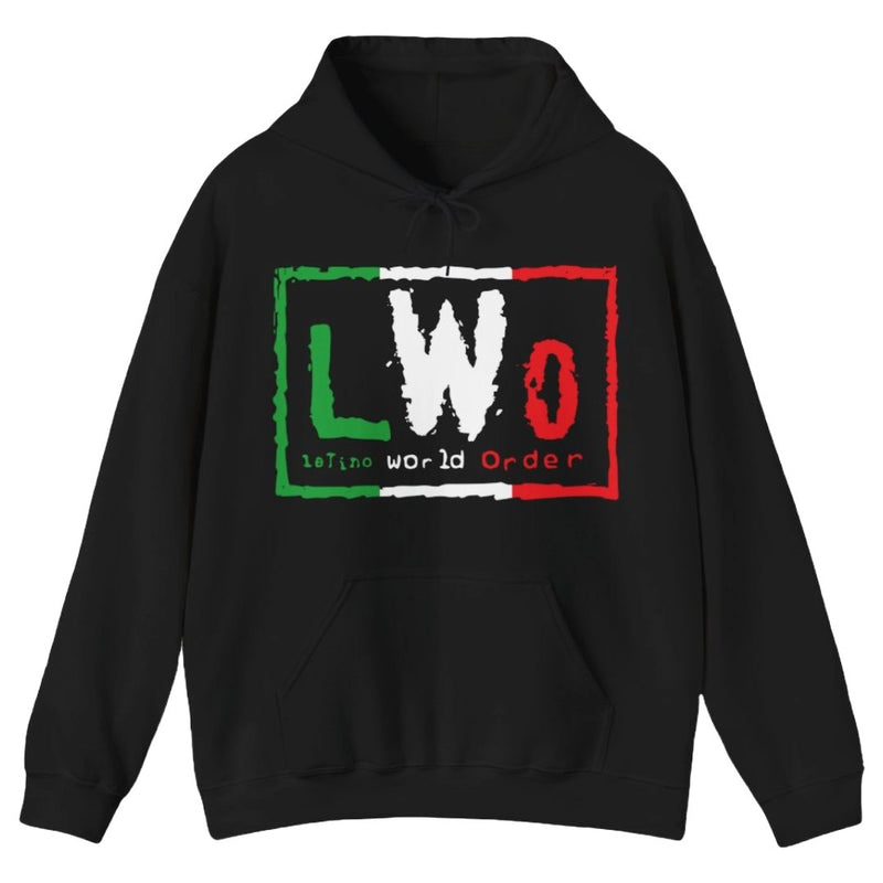 Load image into Gallery viewer, LWO Latino World Order WCW Black Pullover Hooded Sweatshirt by EWS | Extreme Wrestling Shirts
