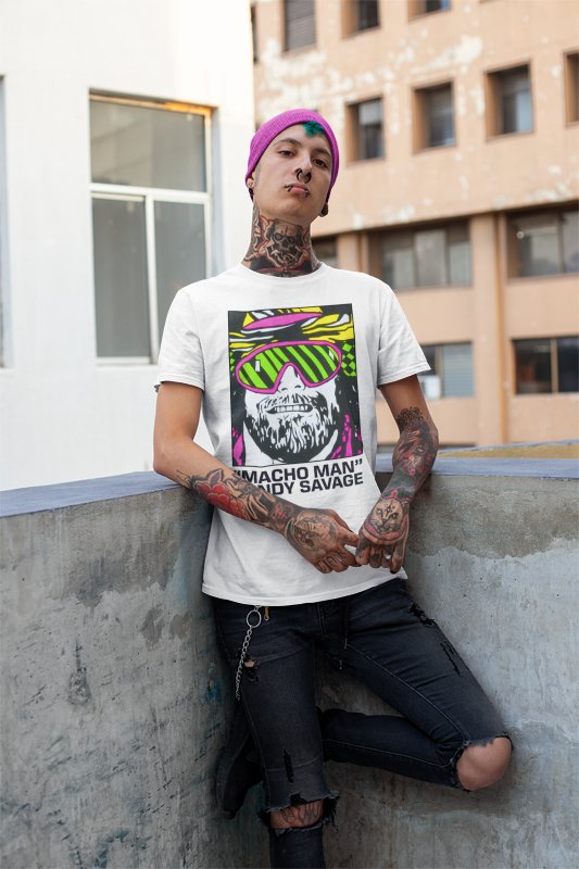 Macho Man Randy Savage Cartoon Mens White T-shirt Sports Mem, Cards & Fan Shop > Fan Apparel & Souvenirs > Wrestling by EWS | Extreme Wrestling Shirts