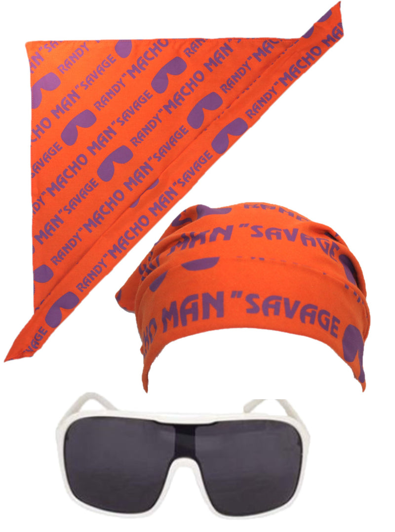 Load image into Gallery viewer, Macho Man Randy Savage Colored Costume Glasses Bandana Orange Sports Mem, Cards & Fan Shop > Fan Apparel & Souvenirs > Wrestling by Macho Man | Extreme Wrestling Shirts