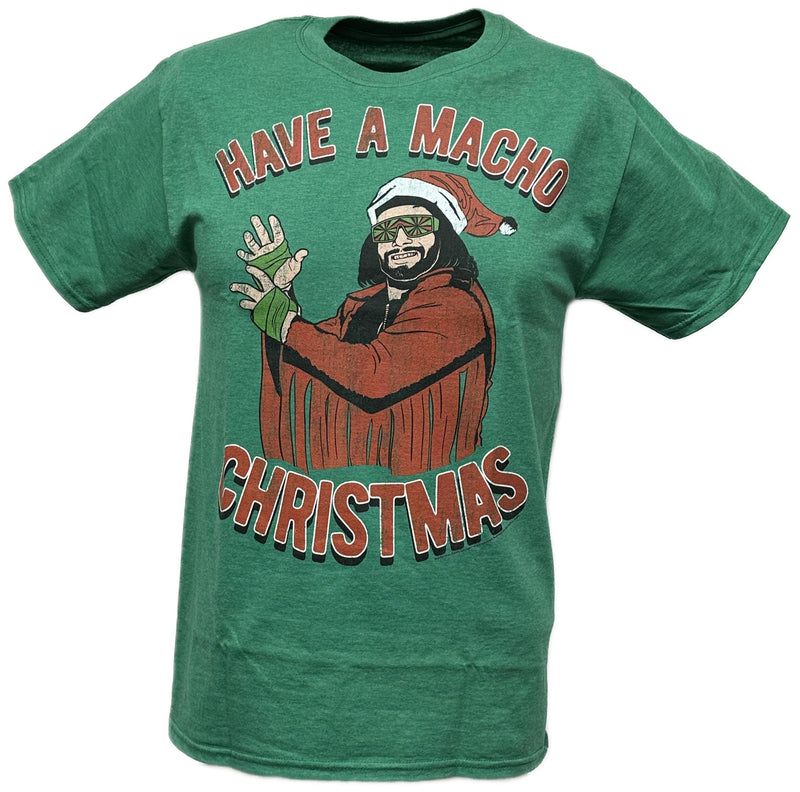 Load image into Gallery viewer, Macho Man Randy Savage Have Macho Christmas Mens Green T-shirt Sports Mem, Cards & Fan Shop > Fan Apparel & Souvenirs > Wrestling by EWS | Extreme Wrestling Shirts
