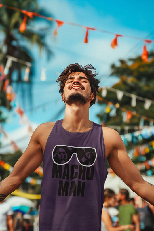 Macho Man Randy Savage Purple Sunglasses Mens Tank Top Shirt Sports Mem, Cards & Fan Shop > Fan Apparel & Souvenirs > Wrestling by EWS | Extreme Wrestling Shirts