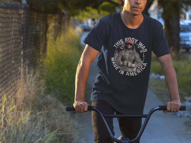 Load image into Gallery viewer, Macho Man Randy Savage This Body Made In America Mens T-shirt Sports Mem, Cards & Fan Shop > Fan Apparel & Souvenirs > Wrestling by EWS | Extreme Wrestling Shirts