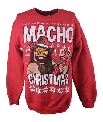 Macho Man Randy Savage Ugly Christmas Mens Sweater Sweatshirt by EWS | Extreme Wrestling Shirts