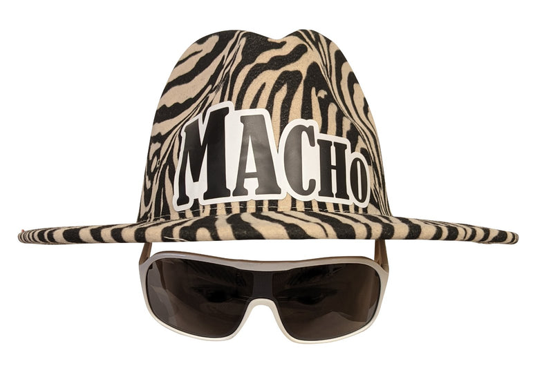 Load image into Gallery viewer, Macho Man Zebra Striped Cowboy Hat Sunglasses Halloween Costume Sports Mem, Cards & Fan Shop > Fan Apparel & Souvenirs > Wrestling by Extreme Wrestling Shirts | Extreme Wrestling Shirts