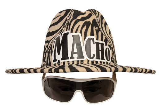 Macho Man Zebra Striped Cowboy Hat Sunglasses Halloween Costume Sports Mem, Cards & Fan Shop > Fan Apparel & Souvenirs > Wrestling by Extreme Wrestling Shirts | Extreme Wrestling Shirts
