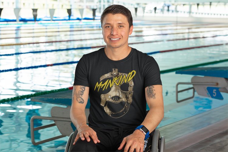 Load image into Gallery viewer, Mankind Big Mask Black T-shirt by EWS | Extreme Wrestling Shirts