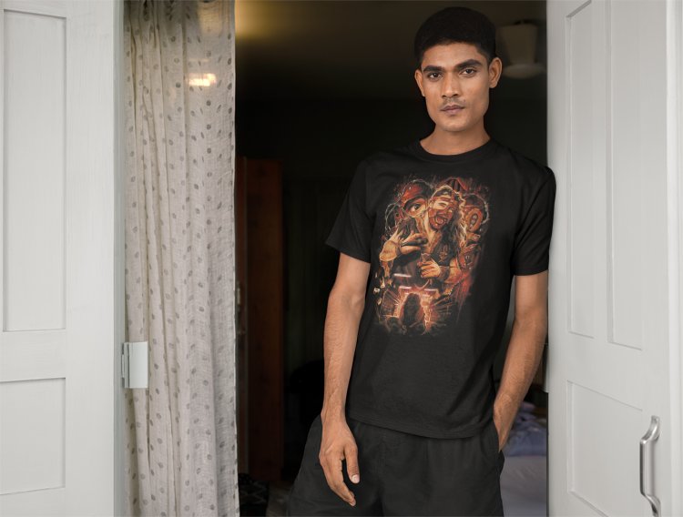 Load image into Gallery viewer, Mankind Boiler Room Mick Foley Black T-shirt by EWS | Extreme Wrestling Shirts