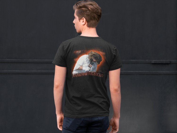 Load image into Gallery viewer, Mankind Mick Foley Mr Socko Don't Feed Animals Mens T-shirt by EWS | Extreme Wrestling Shirts