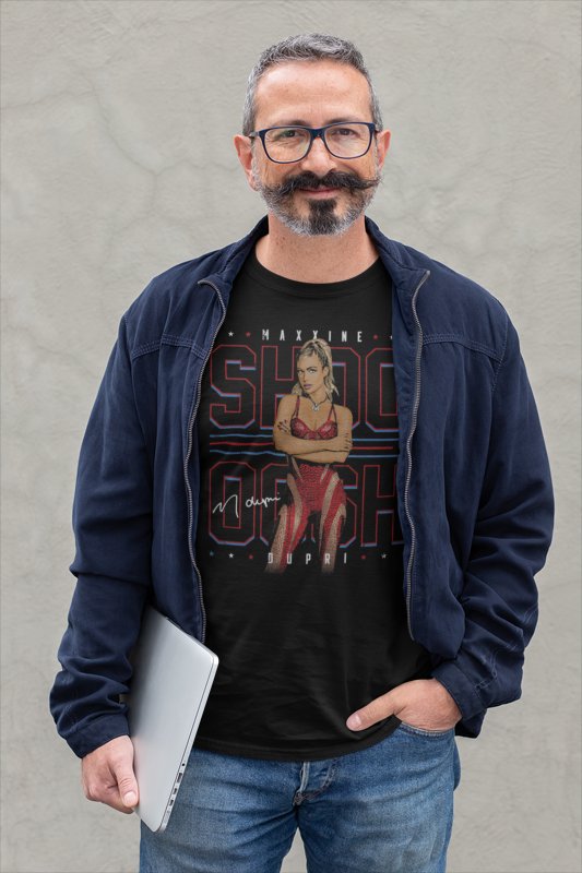 Load image into Gallery viewer, Maxxine Dupri SHOOOOSH Black T-shirt by EWS | Extreme Wrestling Shirts