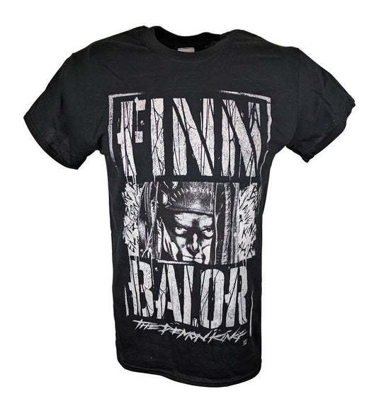 Finn Balor Demon King White Face Logo WWE Mens Black T-shirt