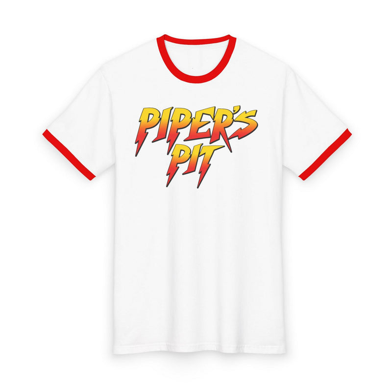 Load image into Gallery viewer, Rowdy Roddy Piper Pipers Pit White Mens Ringer T-shirt