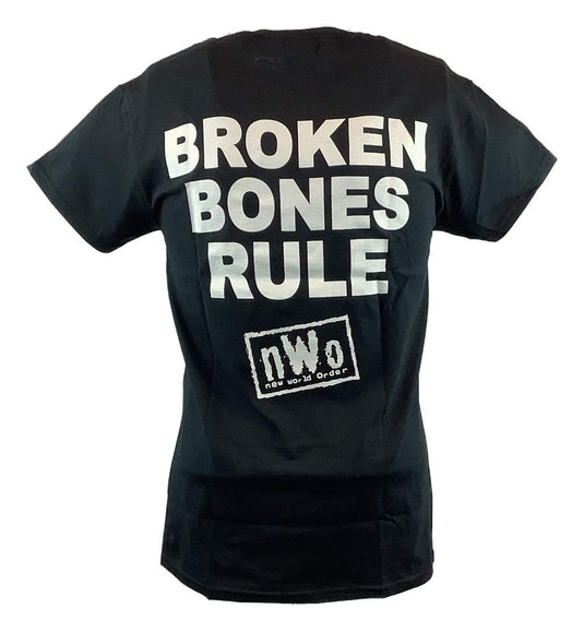 nWo Broken Bones Rule New World Order White Logo Mens T-shirt