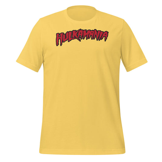 Hulk Hogan Hulkamania Red Logo Mens Yellow T-shirt