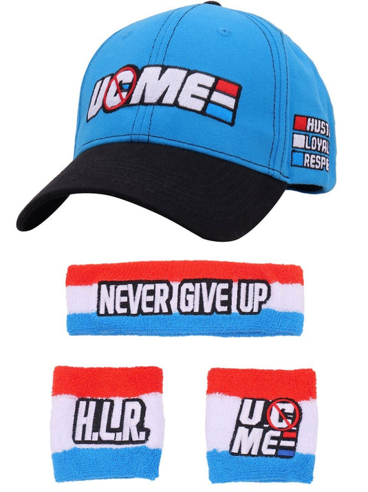 John Cena Red White Blue Baseball Hat Headband Wristband Set