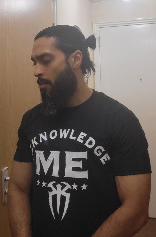 Roman Reigns Acknowledge Me Mens Black T-shirt