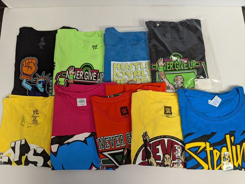 Load image into Gallery viewer, Lot of 9 Womens Size XXL WWE Authentic T-shirts | John Cena Dolph Ziggler
