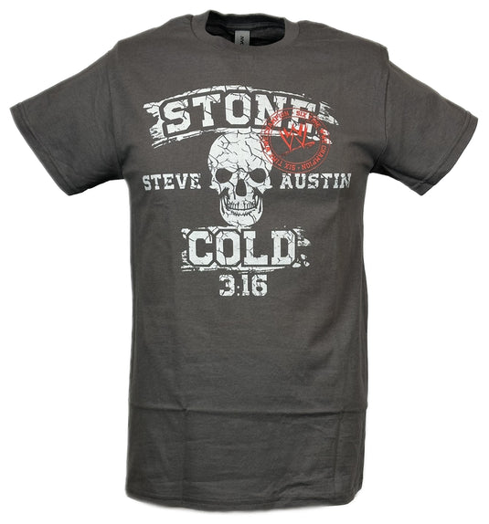 Stone Cold Steve Austin Six Time WWE Champion Mens Gray T-shirt