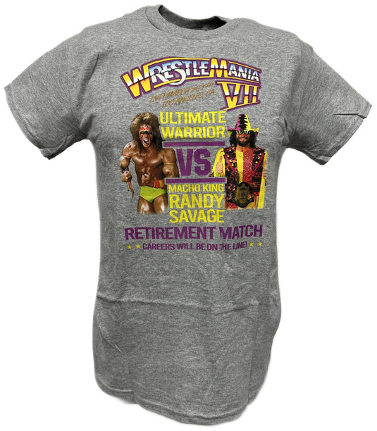 Wrestlemania 7 Ultimate Warrior vs Macho Man Randy Savage WWE Mens T-shirt