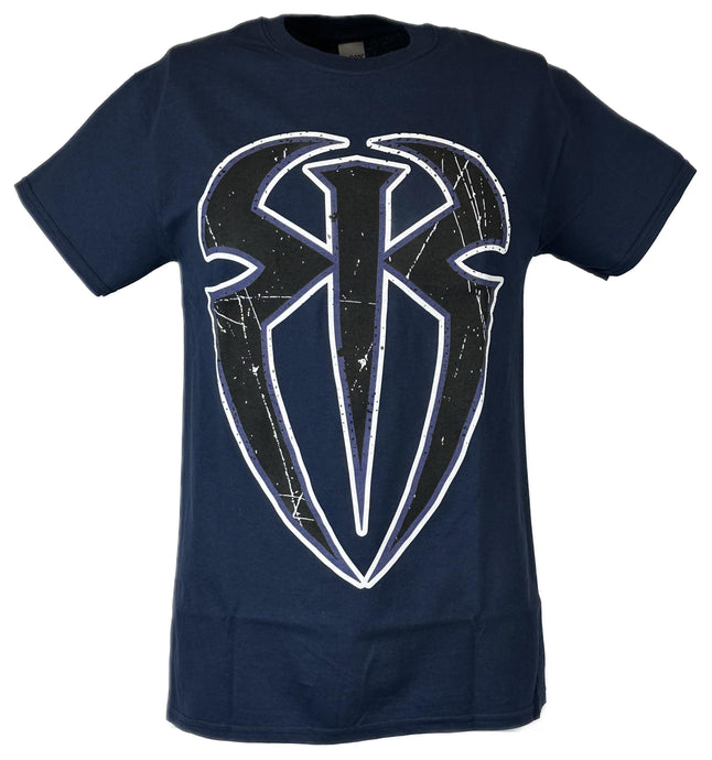 Roman Reigns Spider Logo WWE Mens Blue T-shirt