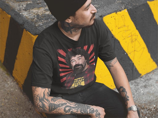 Cactus Jack Mick Foley Profile Portrait Black T-shirt