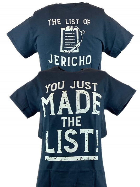 Chris Jericho You Just Made The List Mens Blue T-shirt New