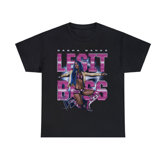 Sasha Banks Legit Boss Purple Power Pose T-shirt