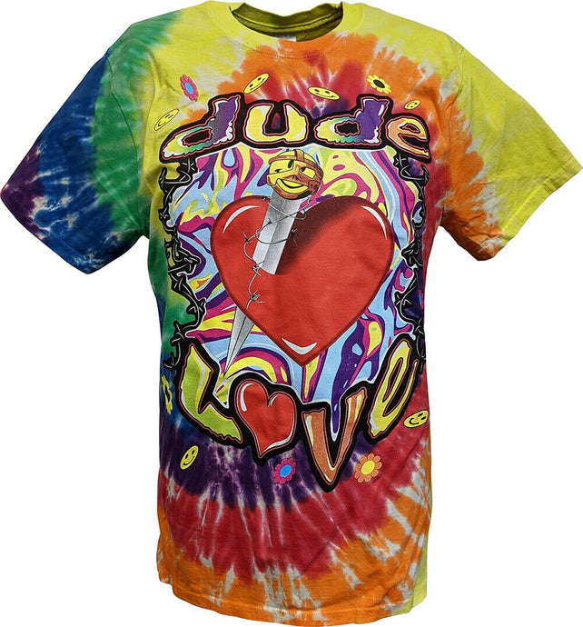 Dude Love Tie Dye Mankind Mick Foley Mens Retro T-Shirt