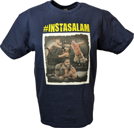 Instaslam John Cena Roman Reigns Sheamus Boys Kids Blue T-shirt