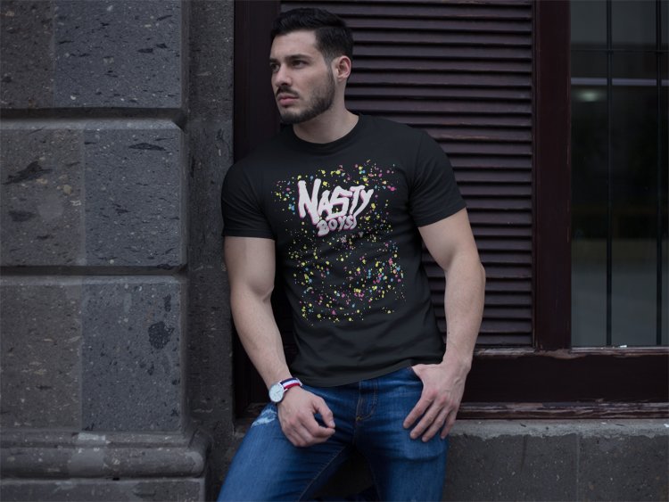 Load image into Gallery viewer, Nasty Boys Mens Paint Splatter T-shirt Brian Knobbs Jerry Sags