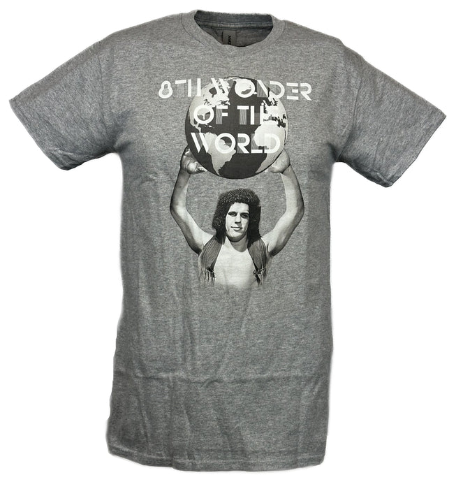 Andre the Giant Whole World In His Hands WWE Mens Gray T-shirt