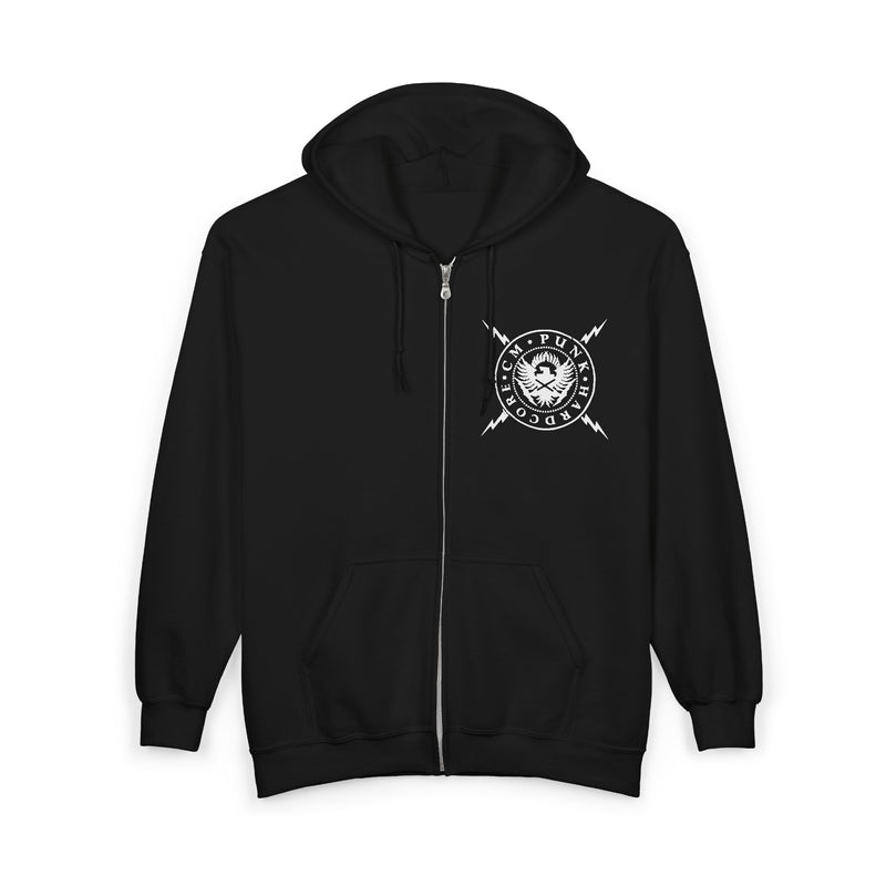 Load image into Gallery viewer, CM Punk Seal of Hardcore Black Zipper Hoody