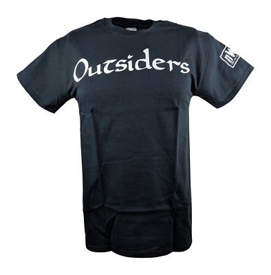 Outsiders nWo New World Order White Logo WCW Black T-shirt