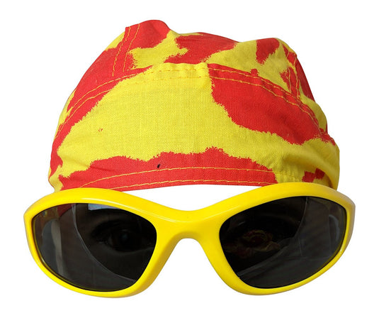 Tie Dye Bandana Skull Cap Doo Rag Sunglasses Mens Costume for Hulk Hogan