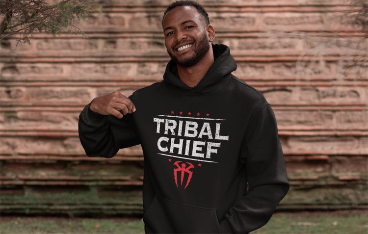Load image into Gallery viewer, Roman Reigns Tribal Chief Black Pullover Hoody Sweatshirt
