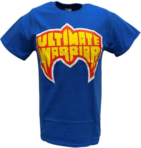 Ultimate Warrior Logo WWE Mens Navy Blue T-shirt