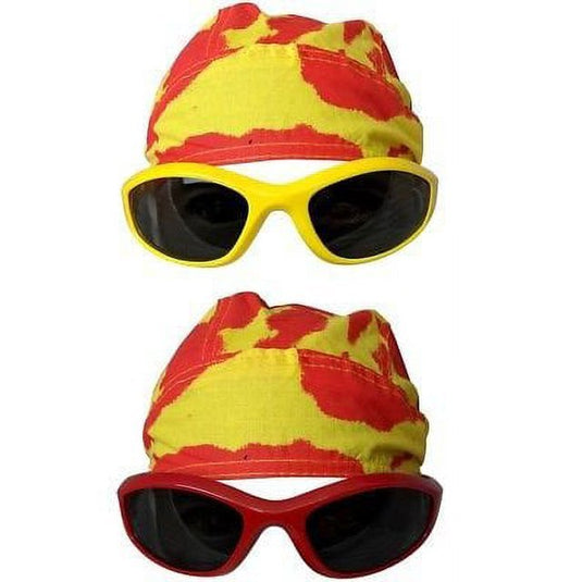 Tie Dye Bandana Skull Cap Doo Rag Sunglasses Mens Costume for Hulk Hogan