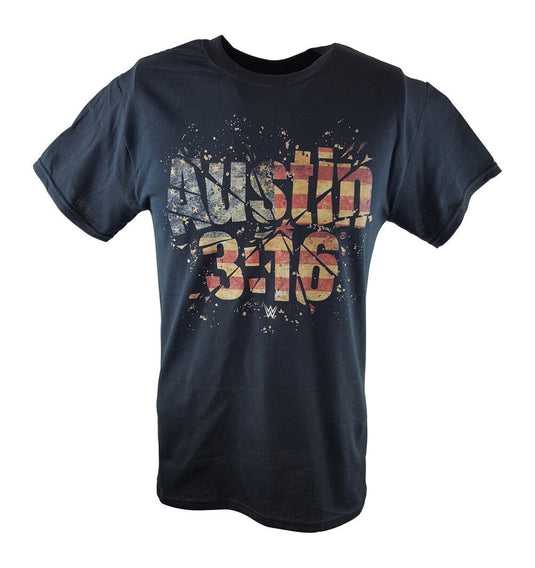 Stone Cold Steve Austin 3:16 USA WWE Mens Black T-shirt