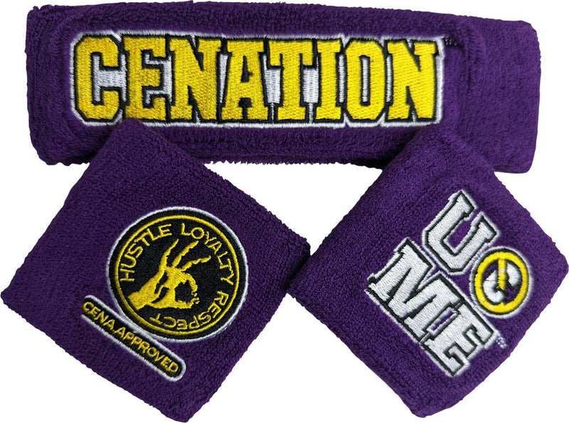 Load image into Gallery viewer, JOHN CENA Purple Cenation U Can&#39;t See Me Headband Wristbands Set
