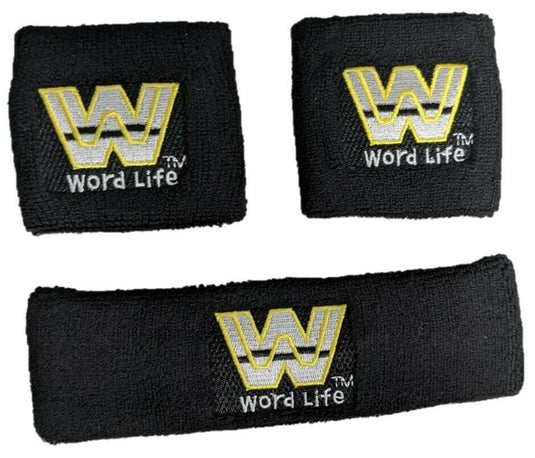 JOHN CENA 3pc Word Life Cotton Headband Wristbands Set