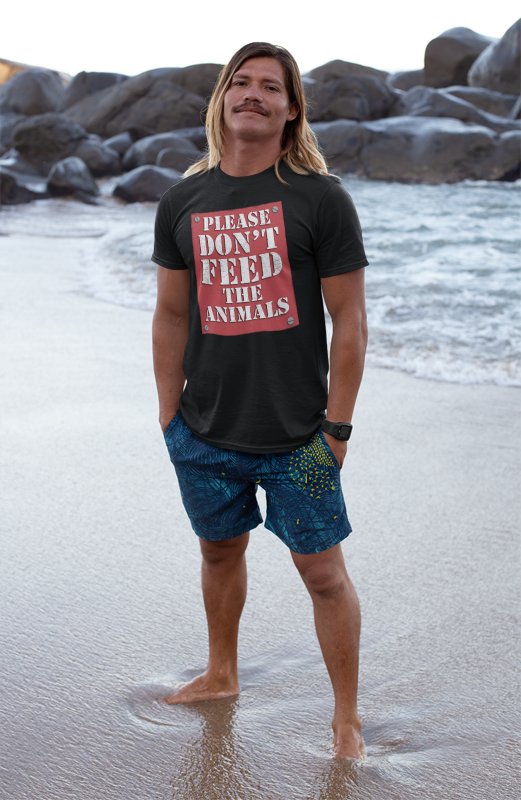 Mankind Mick Foley Mr Socko Don't Feed Animals Mens T-shirt