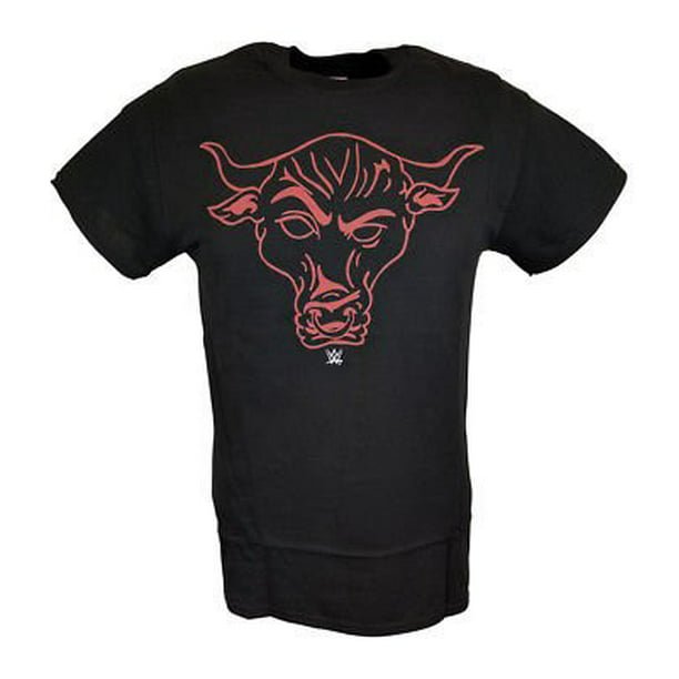 The Rock Red Brahma Bull Line Drawing WWE Mens T-shirt