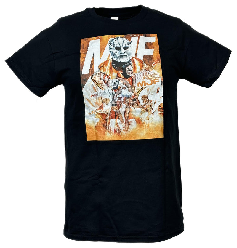 Load image into Gallery viewer, MJF Maxwell Jacob Friedman Mask Poster Print Black T-shirt by EWS | Extreme Wrestling Shirts