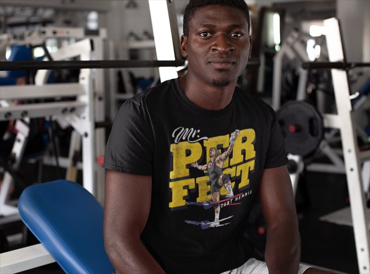 Load image into Gallery viewer, Mr Perfect Curt Hennis Top Rope Pose Black T-shirt by EWS | Extreme Wrestling Shirts