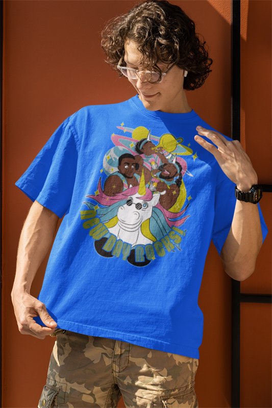Load image into Gallery viewer, New Day Rocks Unicorn Blue Mens WWE T-shirt Sports Mem, Cards & Fan Shop > Fan Apparel & Souvenirs > Wrestling by Freeze | Extreme Wrestling Shirts